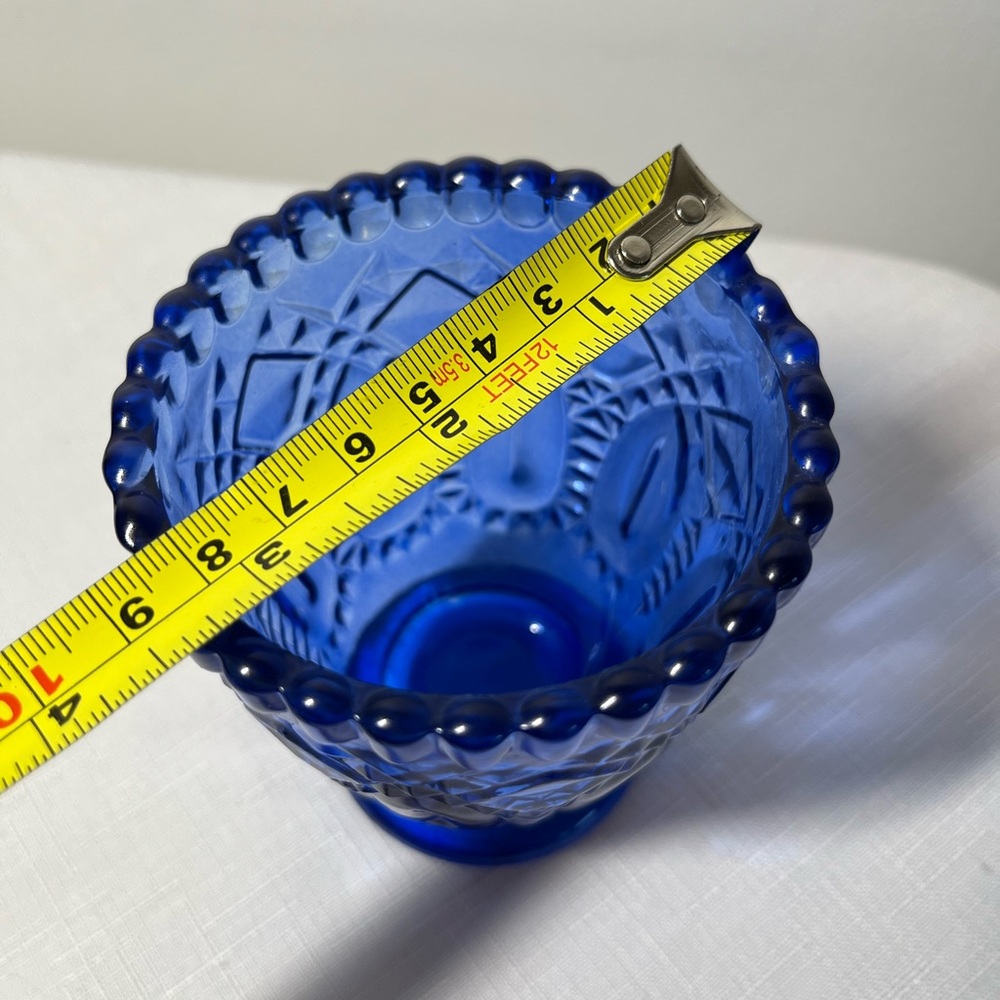 Vintage Glass Votive Candle Holder Royal Blue - Picture 5 of 6